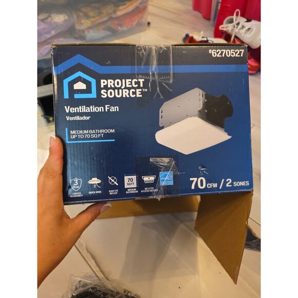 PROJECT SOURCE Ventilation Fan MEDIUM BATROOM UP TO 70 SQ FT - Picture 1 of 16